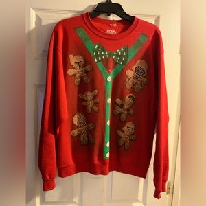 STAR WARS Mens Christmas Cookies Cardigan Print Sweaters